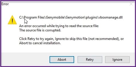 Corrupted Installation Files