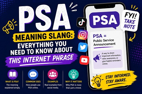 PSA Meaning Slang